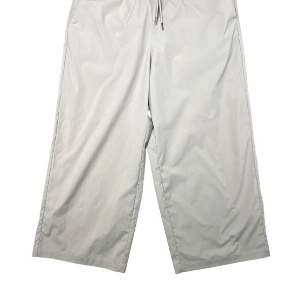 Athleta Avenue Wide-Leg Cropped Pants Beige Polyester Womens Casual Size Medium - Picture 12 of 15